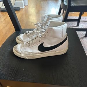 Nike White and Black High-Top Sneakers